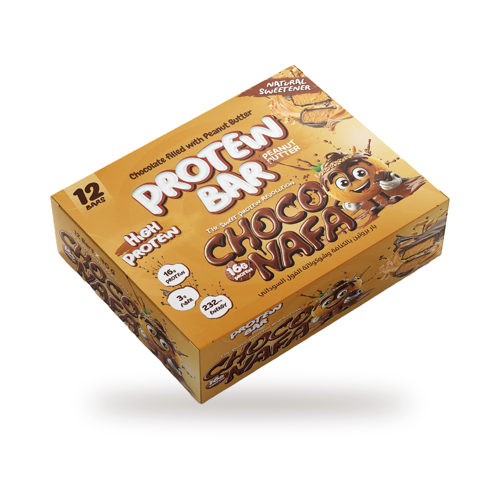 ChocoNafa Peanut Butter Protein Bar Box of 12