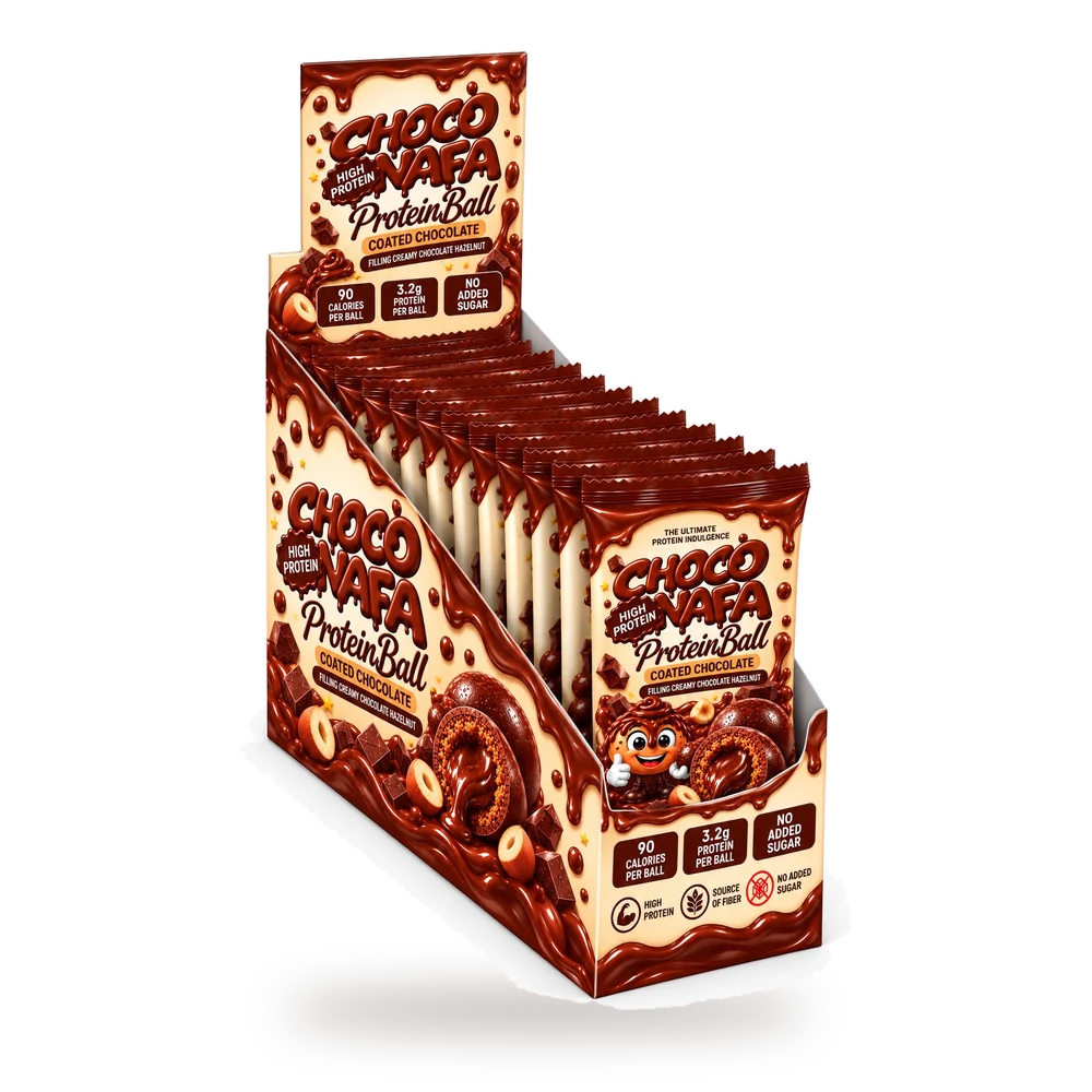 ChocoNafa Protein Ball display box of 12